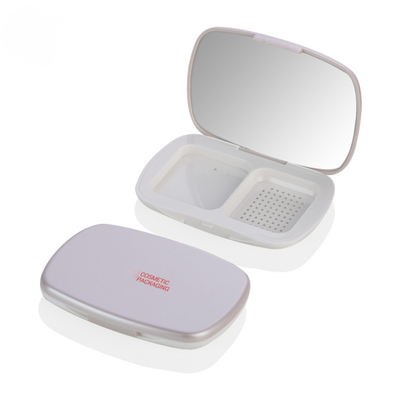 Recyclable Empty Clear Square Case Compact Powder Compact Ecology Powder Case With Mirror For Highlighter Bar Powder