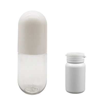 Two-Capacity Cosmetic Candy Trial Bottle High Oval Transparent Capsule Customized Pill Bottle