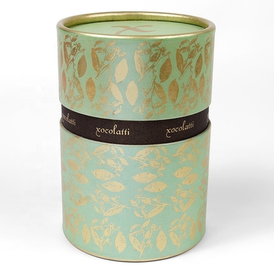 Recycled Materials Gold Stamping Pearl Paper Cardboard Cylinder Packaging Box Candle Glass Jar Gift Round Tube