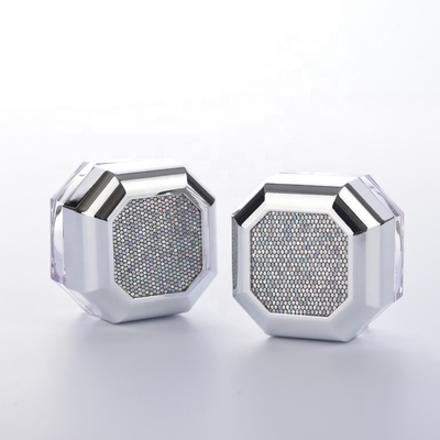 Other Empty Luxury Cosmetic Plastic Octangle Powder Jar With Strainer Loose Powder Compact Case